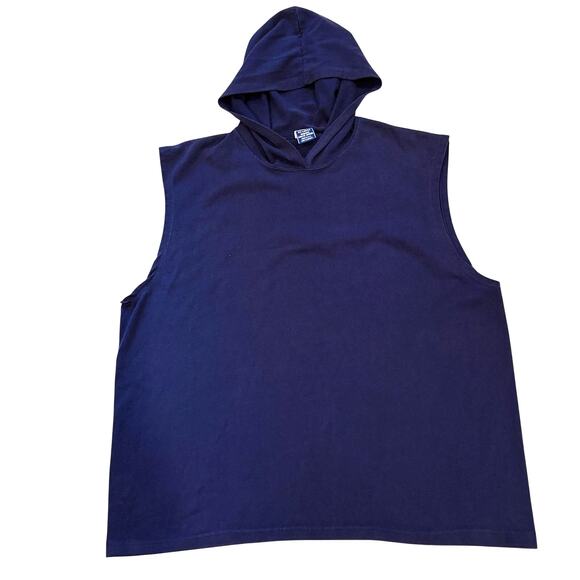 Vintage Champion Shirt Mens 2XL Blue Hoodie Sleeveless Workout Gym Boxing USA - Picture 1 of 7